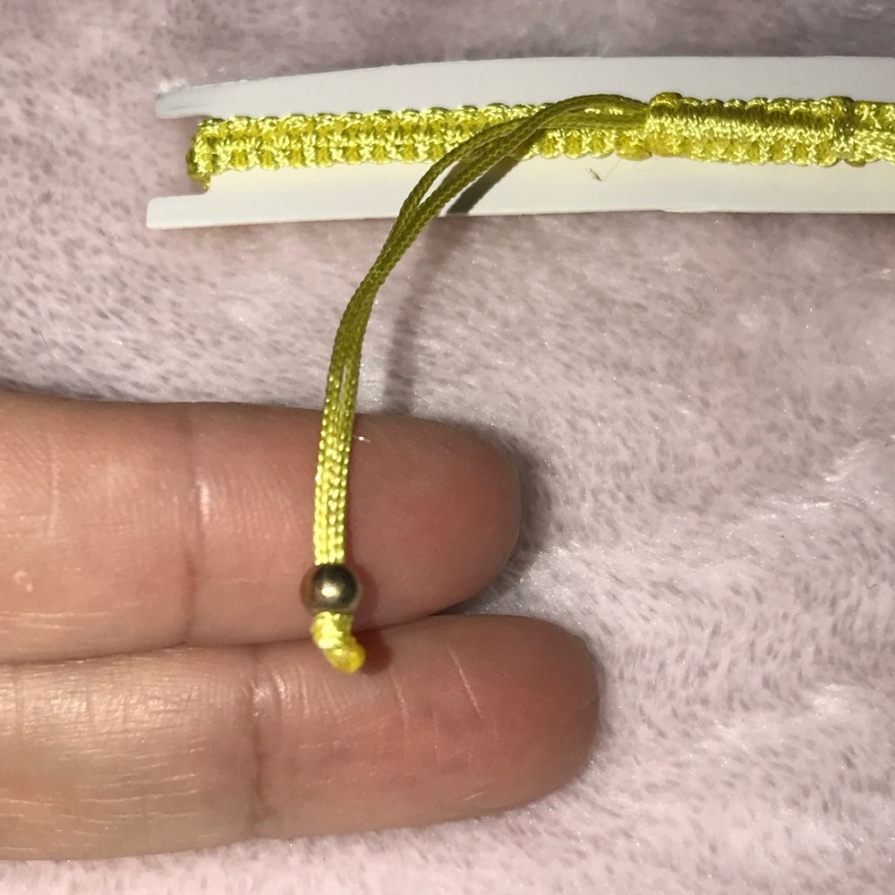 ✨✨5/$10✨✨ Lucky Yellow String Minimalist Thread Macrame Rope Bracelet w Crystal - Picture 4 of 6